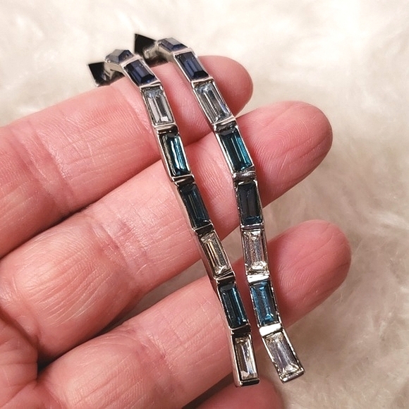 Alexis Bittar Silver Blue Earrings - Picture 6 of 8